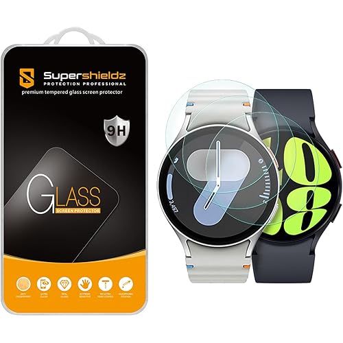 Supershieldz (3 Pack) Designed for Samsung Galaxy Watch 7, 6, 5, 4 (44mm) Tempered Glass Screen Protector, Anti Scratch, Bubble Free