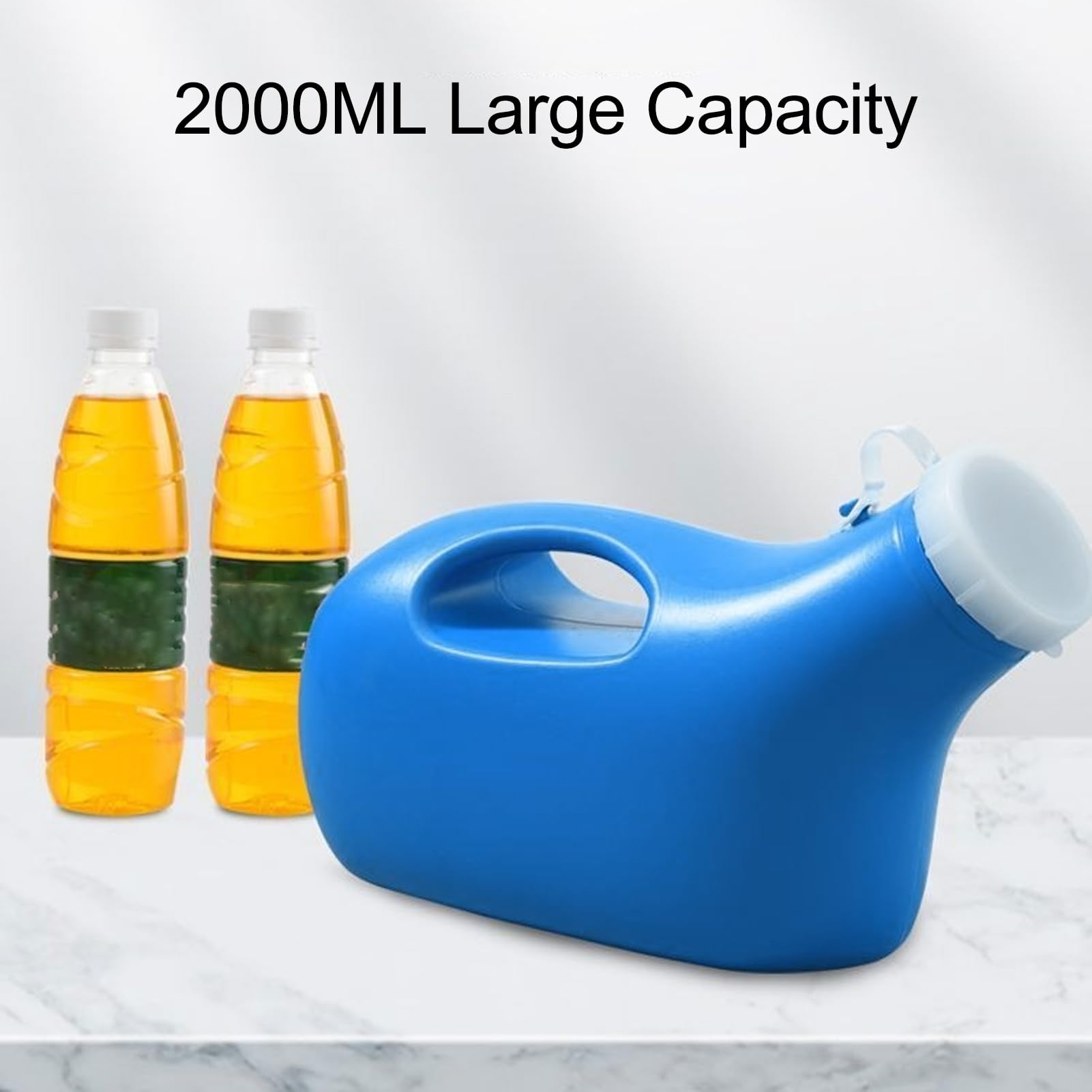 Urinoir pour hommes âgés 2000 ml - Tube long anti-éclaboussures - Couvercle scellé - Urinoir amovible - Pichet anti-odeur - Pour homme