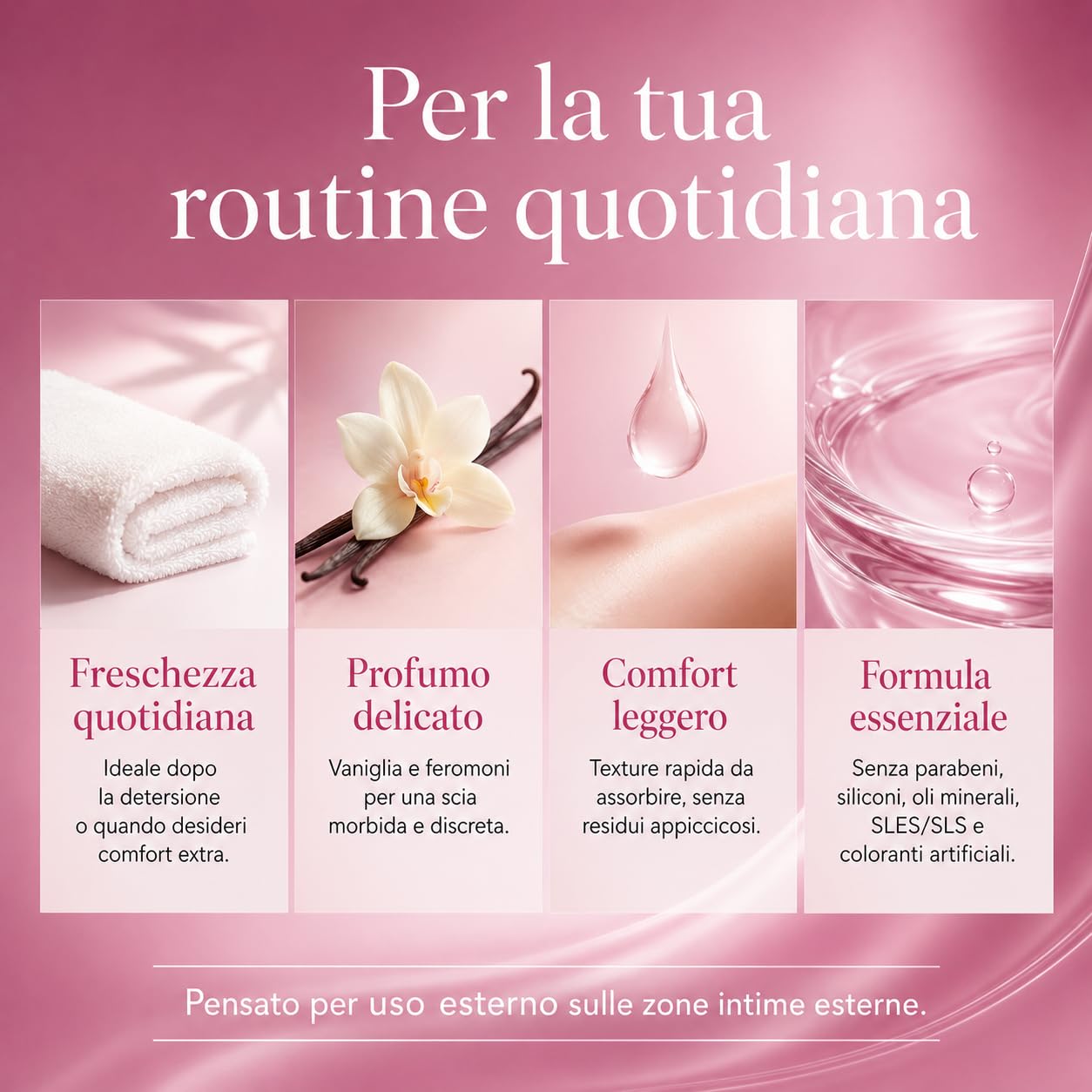 Linfa Cosmetics Aura Privée Deodorante Intimo ai Feromoni, Spray Donna con Profumo Vaniglia, Aloe, Ginseng, Guaranà e Bisabololo, Freschezza Anti Odore per Zone Intime Esterne, 100 ml