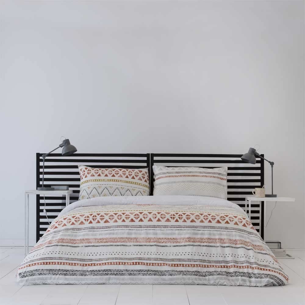 COTTON ARTean Funda Nórdica Aztek Cama de 150 Cierre con Botones. Tejido BambúLA. HIPOALERGENICA