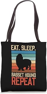 Eat Sleep Basset Hound Repeat vintage dog dogs paw paws Tote Bag