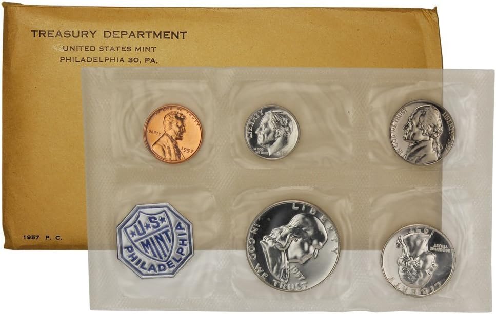 1957 US Proof Set in Original Envelope & Sealed Plastic