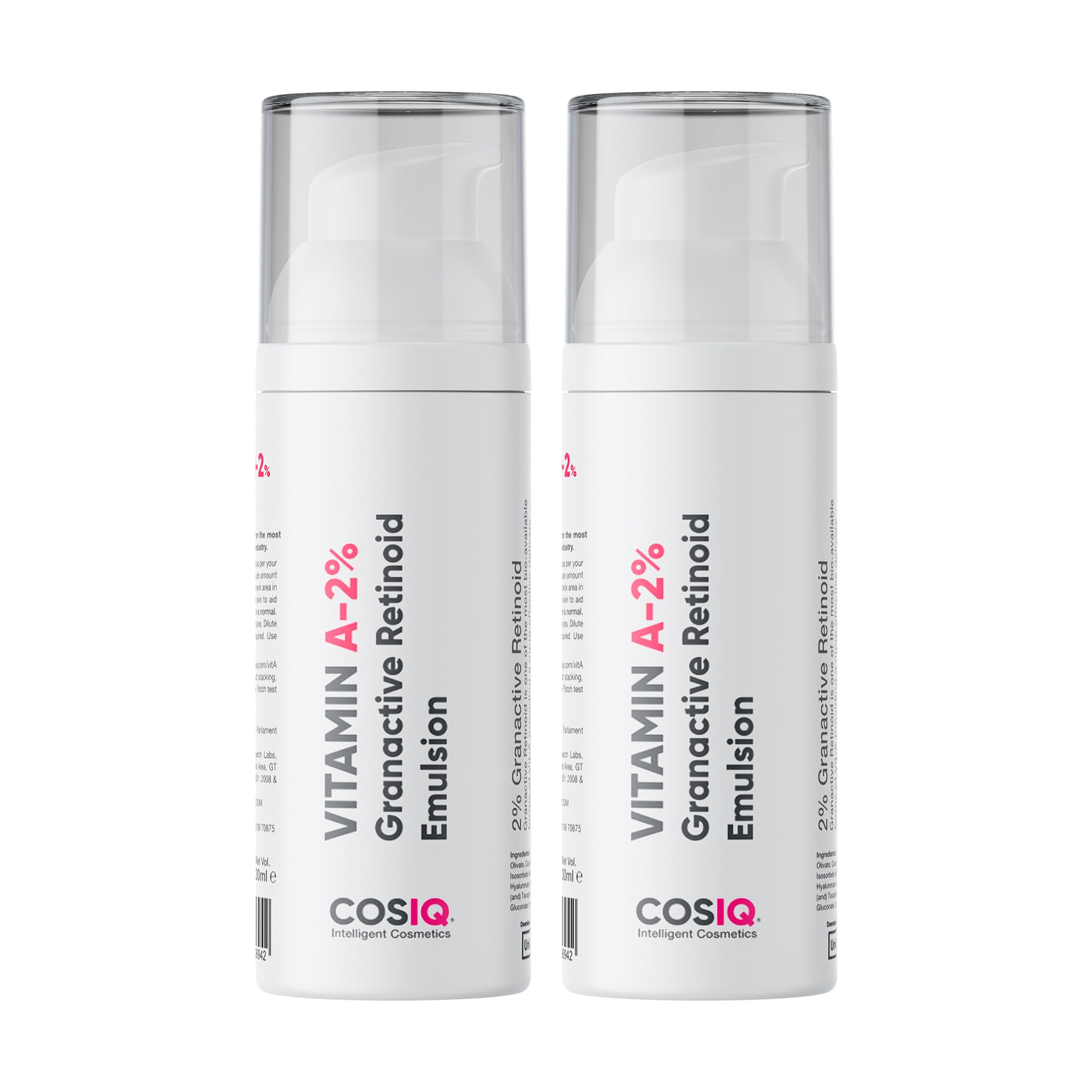 Cos-IQ 2% Vitamin A Granactive Retinoid in Squalane Face Serum | Only 4 Ingredients Vitamin-A Anti Ageing Retinol Night Serum for Wrinkles, Fine Lines & Acne | For Women & Men | 60ml