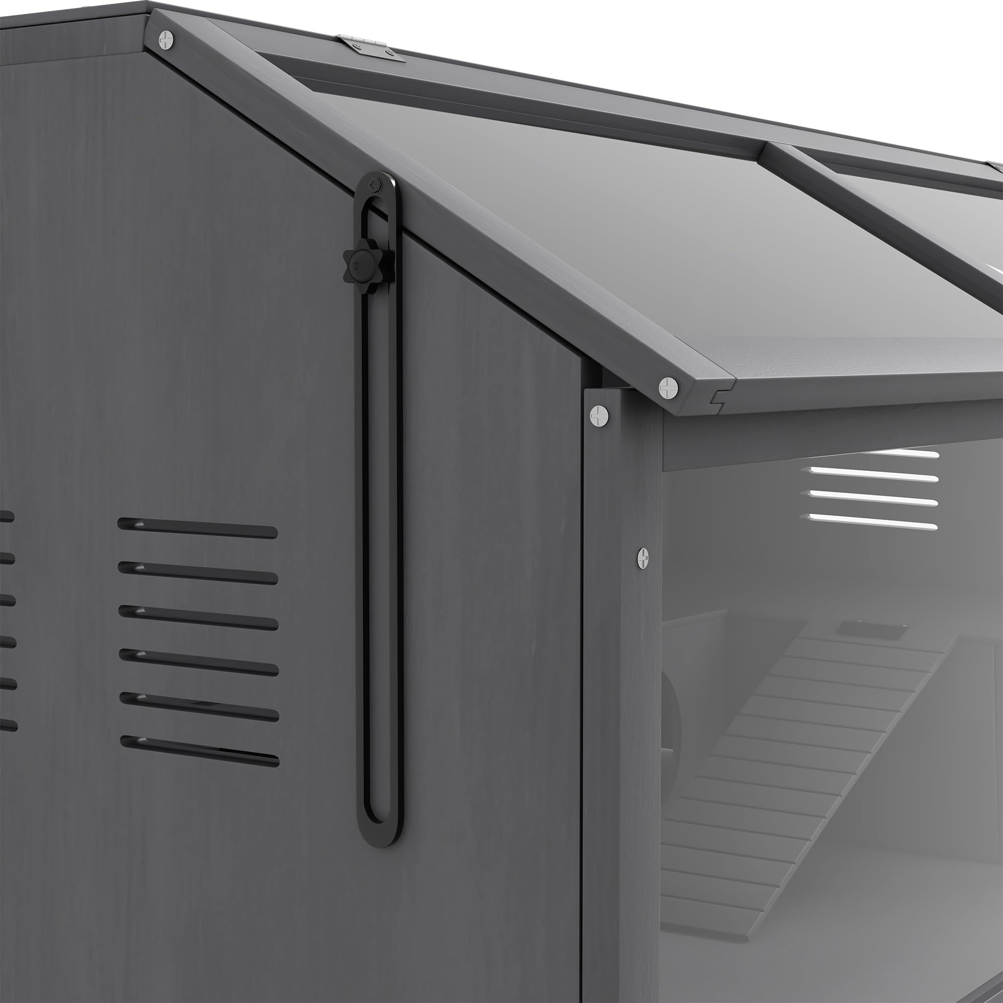 Jaula de Madera para hámster PawHut, caseta para roedores de 100 cm, casita para Animales pequeños, casita de Juegos con Puente Colgante, escaleras, Techo practicable, caseta, Gris Oscuro