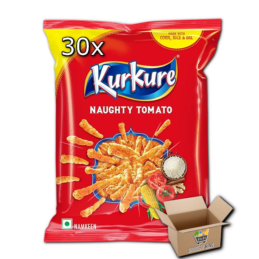 Kurkure Pack Of 6 Crisp Chips Snacks | Naughty Tomato 6x70g Grocery King
