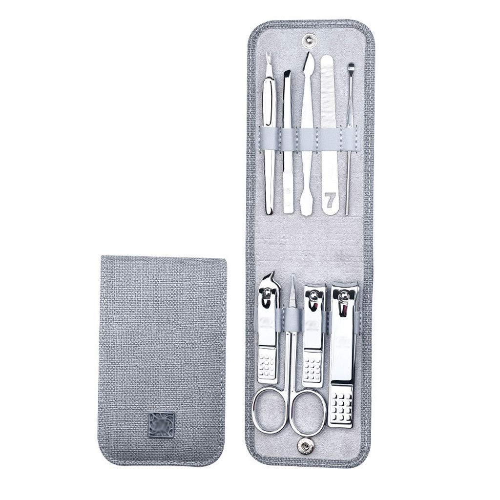 Cortaúñas, juego de cortaúñas, juego de manicura, juego de pedicura, juego de cortaúñas, 9 piezas, kit de aseo profesional for hombres, kit de viaje portátil de acero inoxidable, kit de uñas for mujer