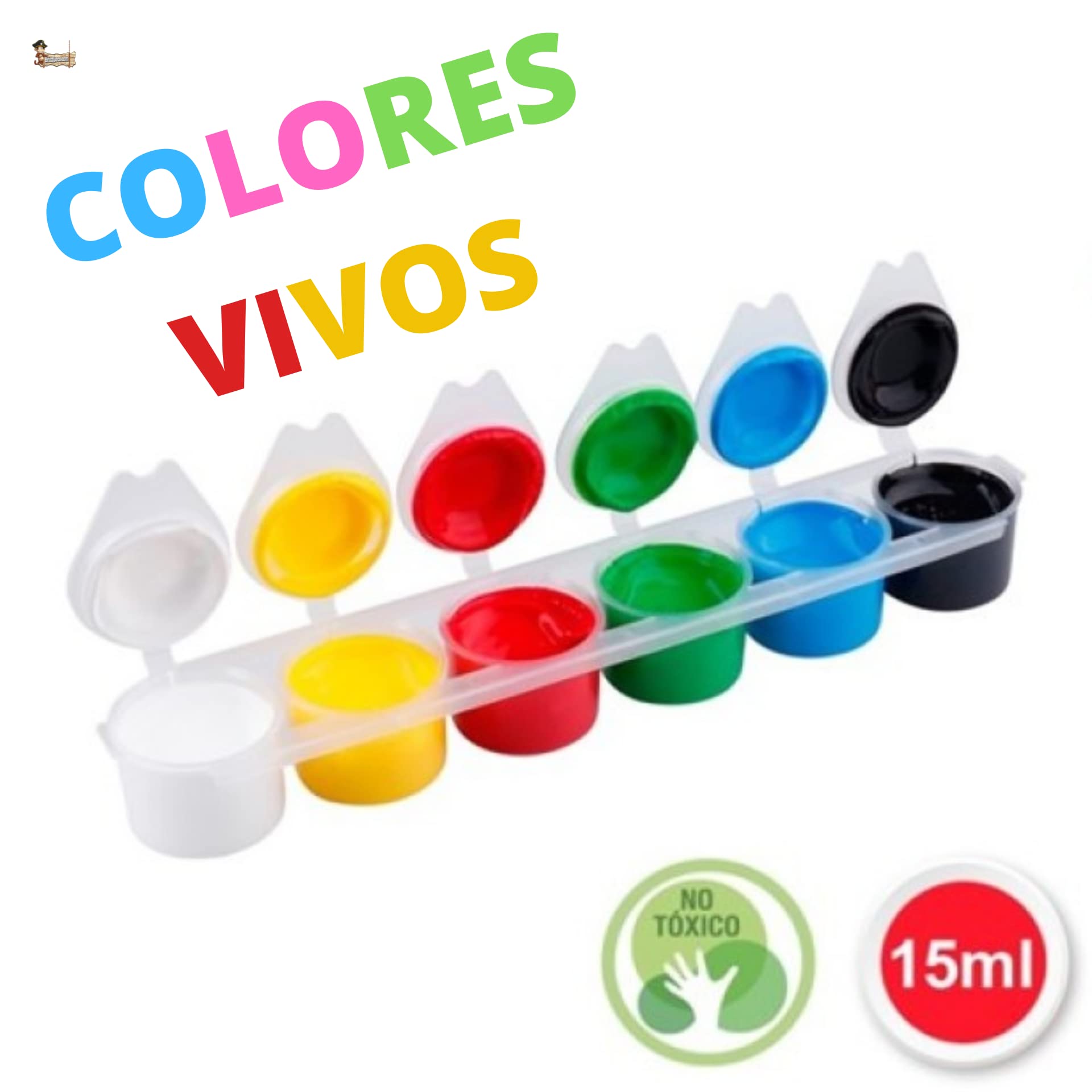 BricoLoco - Kit di 30 tempere di colori primari diversi Materiale di disegno per bambini e adulti