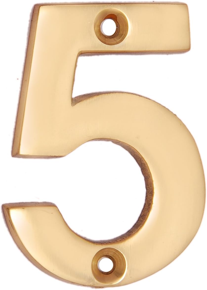 Adonai Hardware 2" Broad Brass Numeral (5)