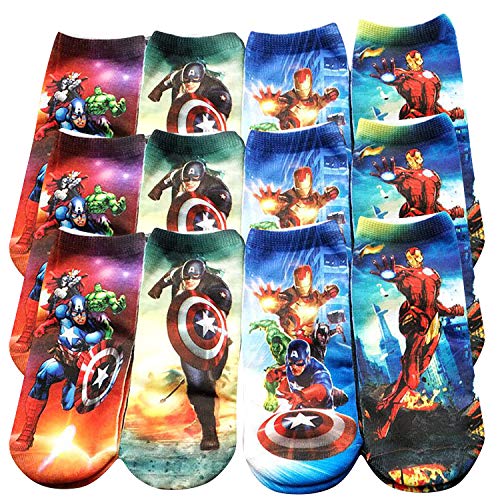 Qemsele Calcetines Niño, 12 Pares de Calcetines Antideslizantes Niña Regalo Algodón Calcetín...