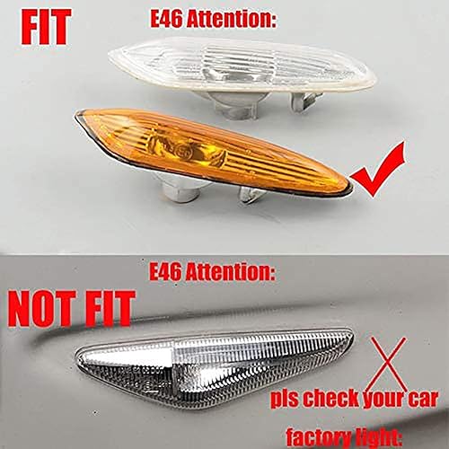 Miniatura 7 de Xinctai 2 unids lente humo ámbar LED marcador lateral luz intermitente lámpara para BMW E60 E61 E90 E91 E92 E93 E81 E82 E88 E46 E83 E84 135X3X1