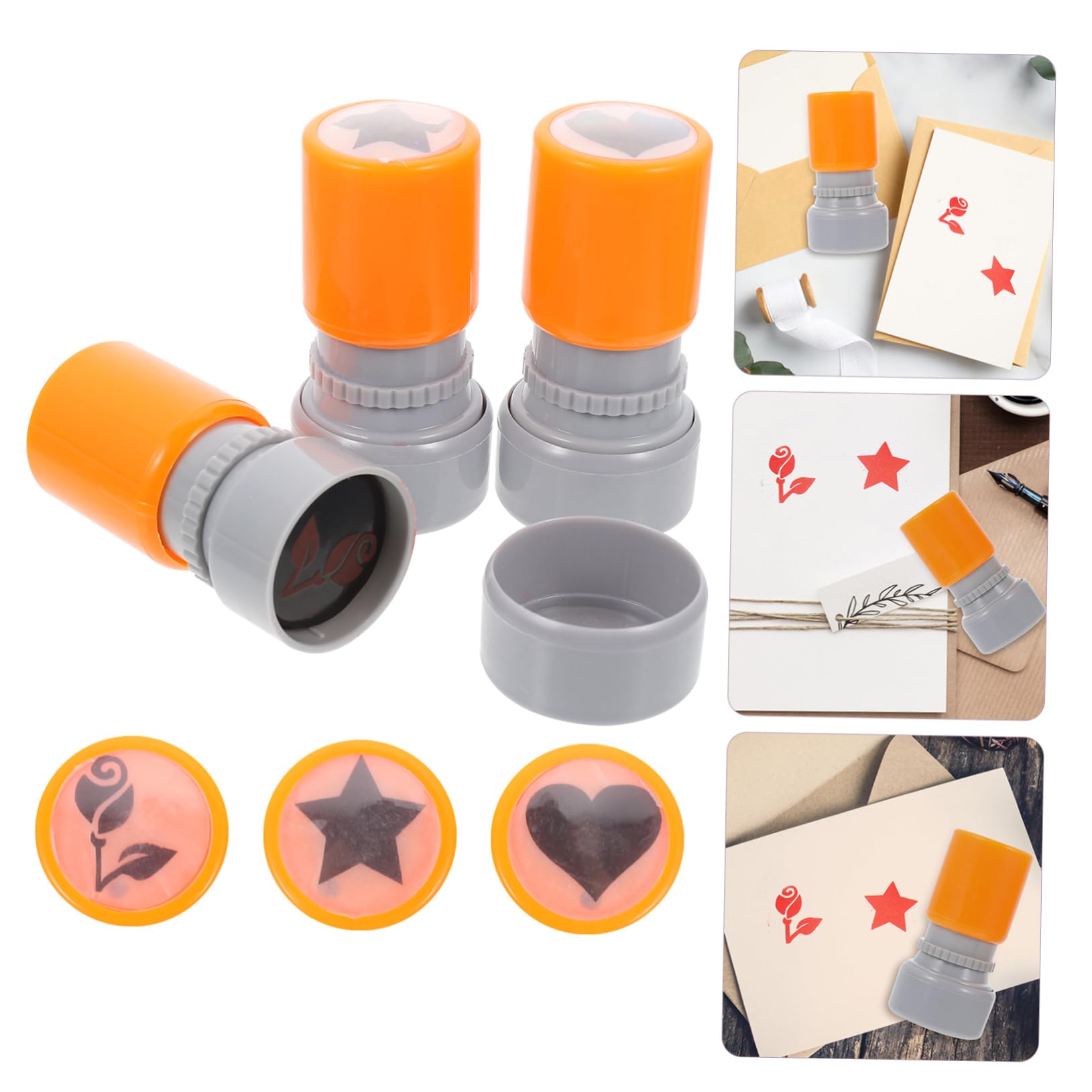 Tofficu 6 Pz Foca Squisito Timbro Scolastico Matrice Fotosensibile Timbro Conveniente Bel Modello Adorabile Didattico Album Piccolo Fiore Rosso Alunno Plastica Inchiostro