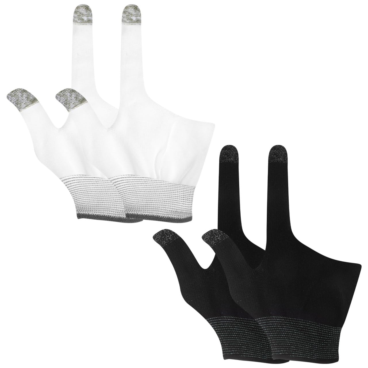 2 Pairs Pro Gaming Finger Gloves: Ultra-Thin Touchscreen Sleeves for Mobile Gaming & Esports - Breathable Anti-Sweat Design with Nylon for Streamers & Competitive Players