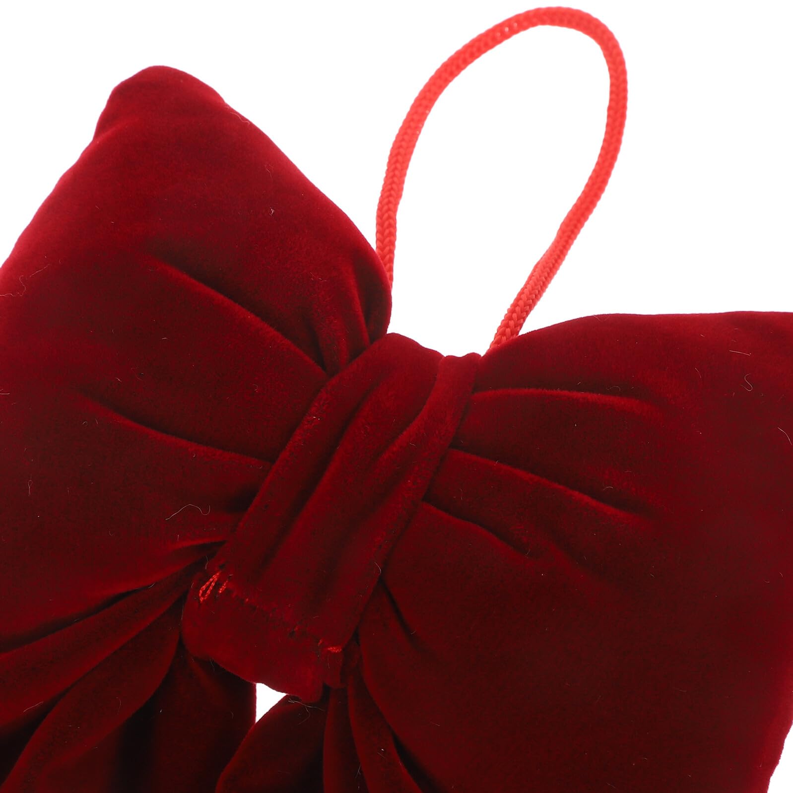 ULTECHNOVO 3 Piezas Lazo Navideño de Franela Colgante de Lazo de Terciopelo Oscuro Rojo para Decoración de Navidad Guirnalda de Árbol de Navidad
