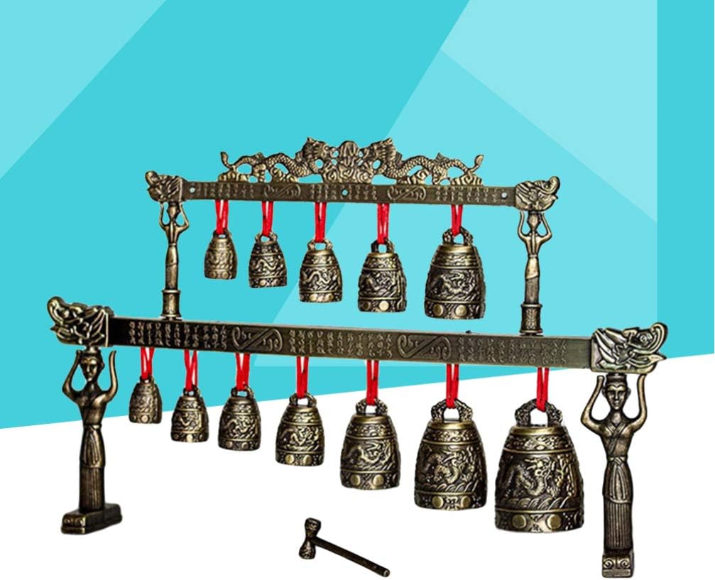 Chinese Bell Chimes Meditation Chime Musical Instrument Percussion Chinese Ancient Folk Instrument Souvenir for Office Decoration (Pattern 3)