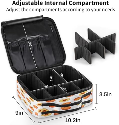 Miniatura 3 de KOBLEN Bolsa de maquillaje de viaje para mujer, grande, cuadrada, portátil, profesional, tren de coqueta, estuche cosmético con asa, deliciosos