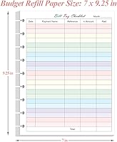Vista 4 de Paquete de 2 repuestos de 9 discos para lista de comprobación de pago de facturas, 100 hojas/200 páginas, tamaño clásico, coloridos formularios
