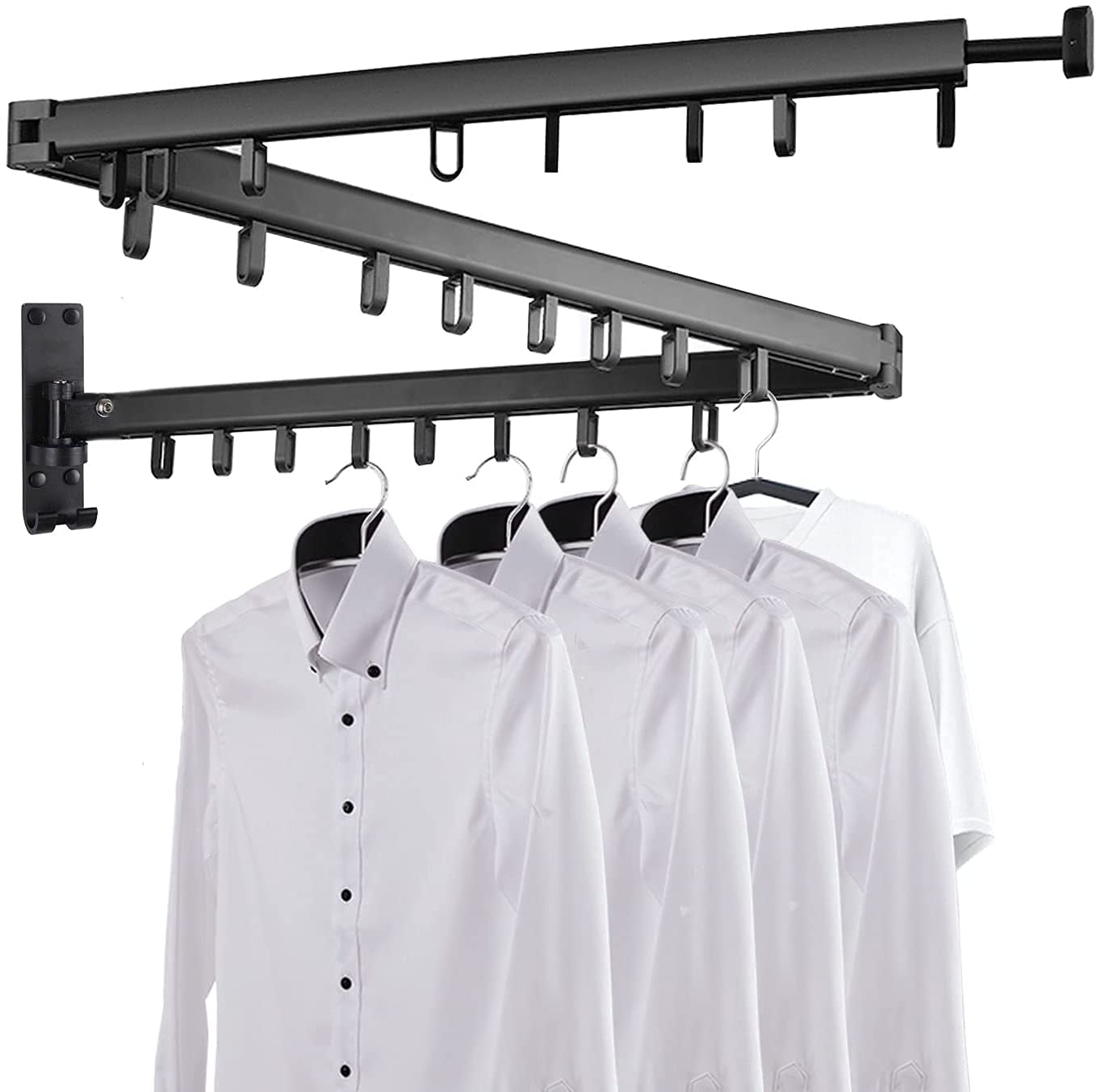 Folding Wall Mounted Rail Clothes Hook Foldable Wall Clothes Fan