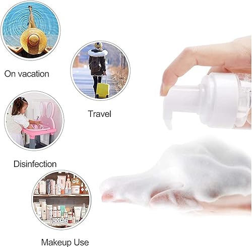 Miniatura 5 de Botella de espuma recargable de plástico transparente de viaje de 5.1 fl oz, dispensador de bomba de jabón, para limpieza, viajes, maquillaje (2