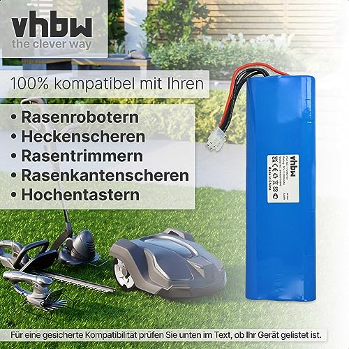 vhbw Akku kompatibel mit Husqvarna Automower 210C, 210AC, 220AC, 230ACX, 260ACX, G2 2004-2006, SH, Solar Hybrid Mähroboter (3000mAh, 18V, NiMH) – Bild 3