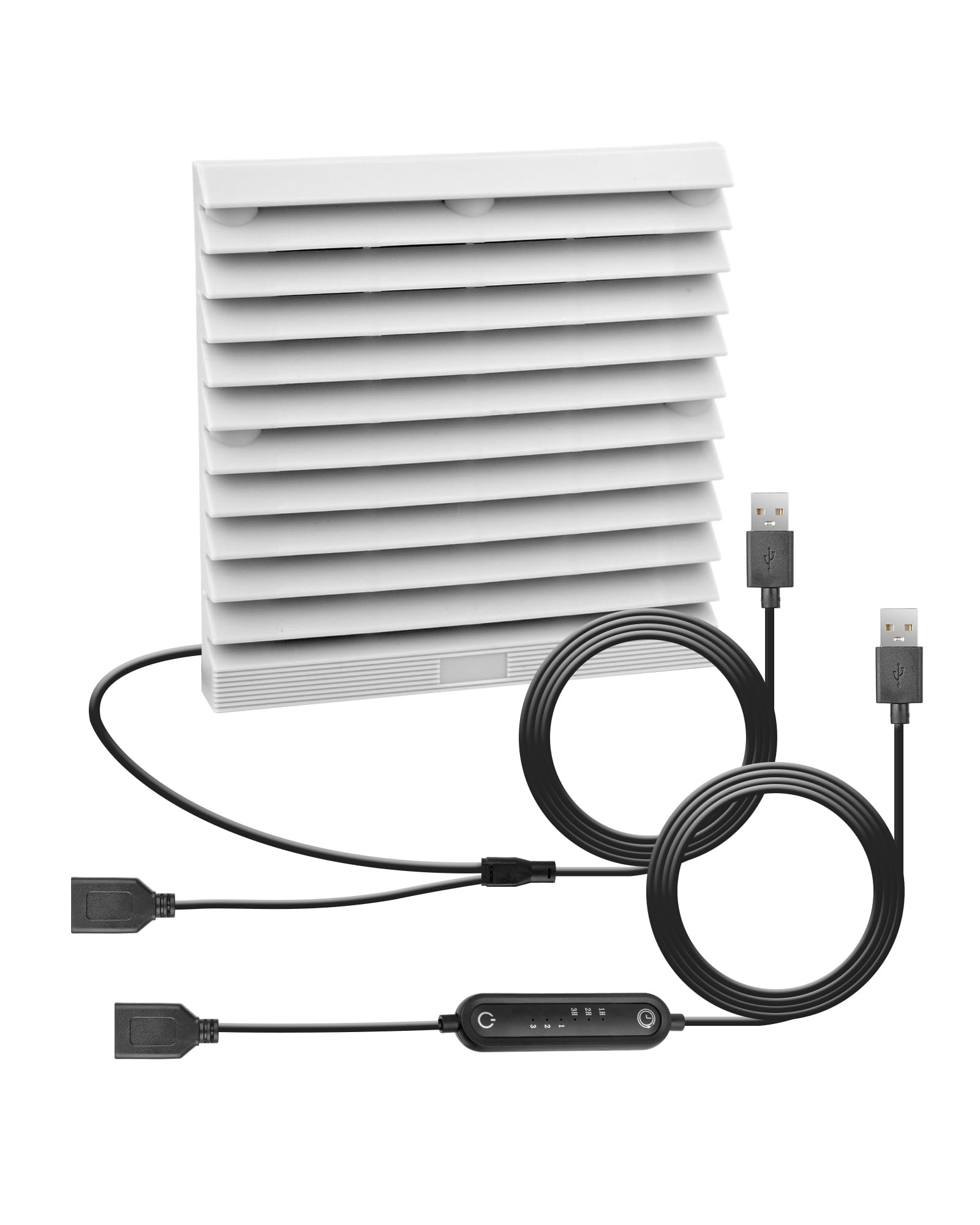 USB 120mm Wohnmobil-Lüftungsventilator, Timer + Geschwindigkeitsregelungssystem, 6 Geschwindigkeitsstufen, IPX5, 5-12V, geeignet für Wohnmobile, Camper, grau-weiß (120mm-1)