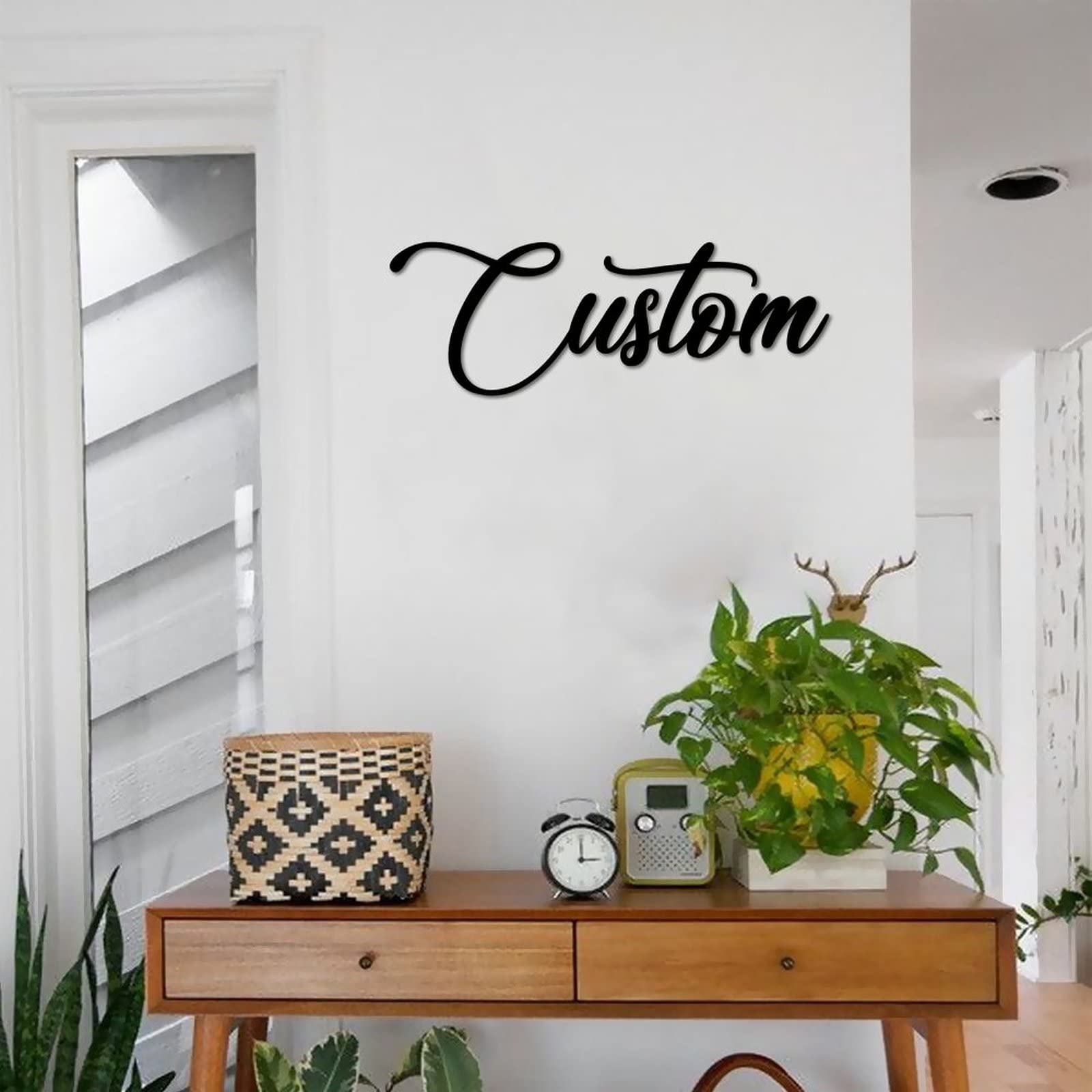 Targa in metallo personalizzata, calligrafia personalizzata, scritta in ferro, decorazione da parete per camera da letto, soggiorno, casa colonica, ufficio, casa dolce casa, 60 cm