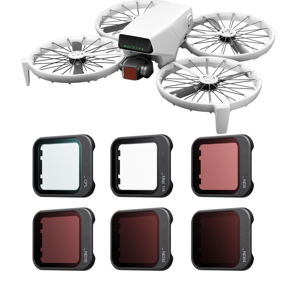 Kit filtro flip per action camera DJI, set di lenti ND/CPL/Mist con montaggio rapido, riduzione della luce e accessori polarizzanti per riprese cinematografiche (set da 6 pezzi)