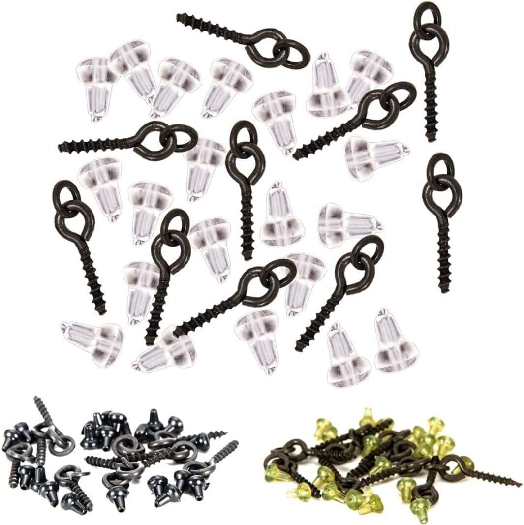 Vis filetées, jeu de vis, vis d'appât, vis d'appât, hameçons de pêche, kit de crochets de gabarit avec anneaux ovales, hameçons de pêche en acier à haute teneur en carbone for la pêche à la carpe