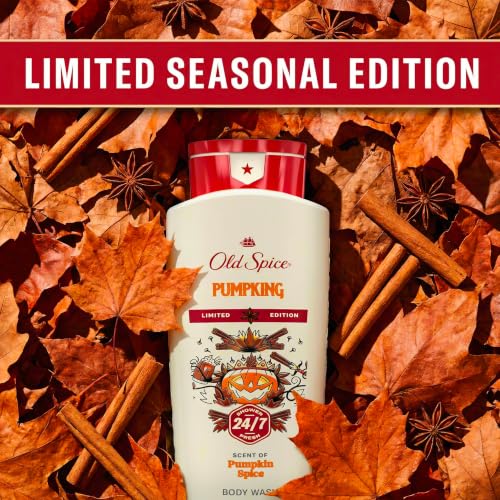 Image of Old Spice Body Wash for Men, Fallidudes Edition, 24 /7 Frightful Freshness, Long Lasting Cleanse & Refresh, Rich Lather, PumpKing Pumpkin Spice Scent, 16 oz