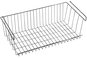 LTL Home Products More Inside Hanging Under Shelf Storage Basket, Large, Chrome...