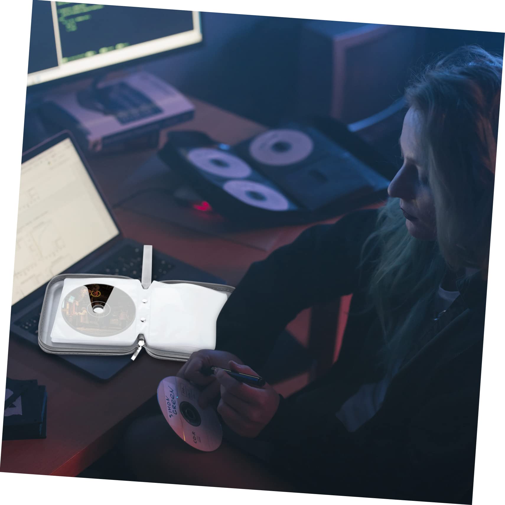 Healifty 1pc Portable CD Disc Storage Holder for Discs Travel Friendly Organizer Pouch Design Convenient Zipper Closure for Home and Car Use