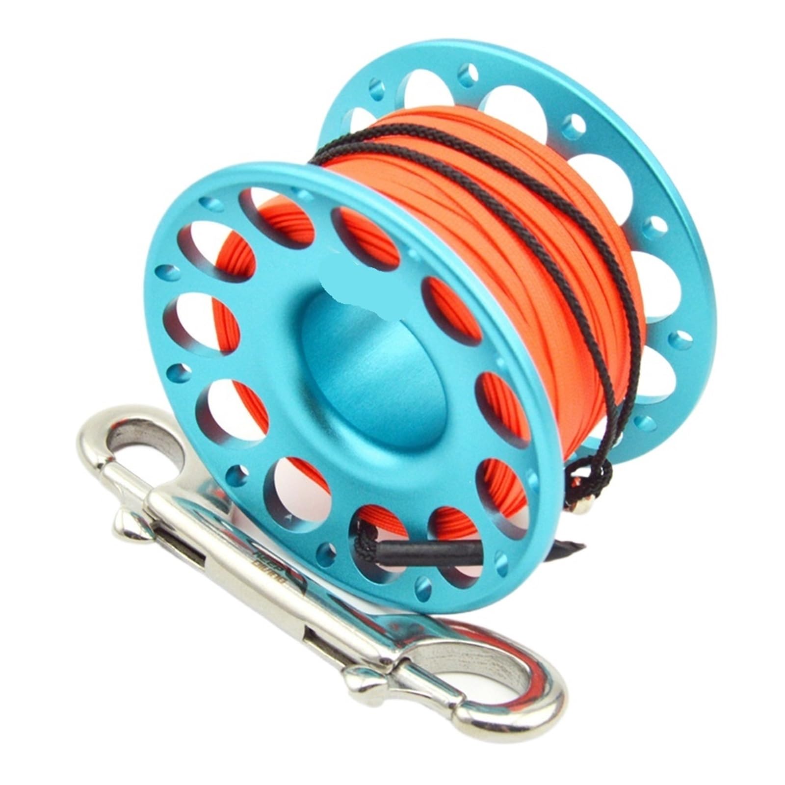 Dive Finger Reel, Scuba Diving Finger Spool 15m 30m Multicolor Aluminum Bolt Snap Hook(30m Blue)