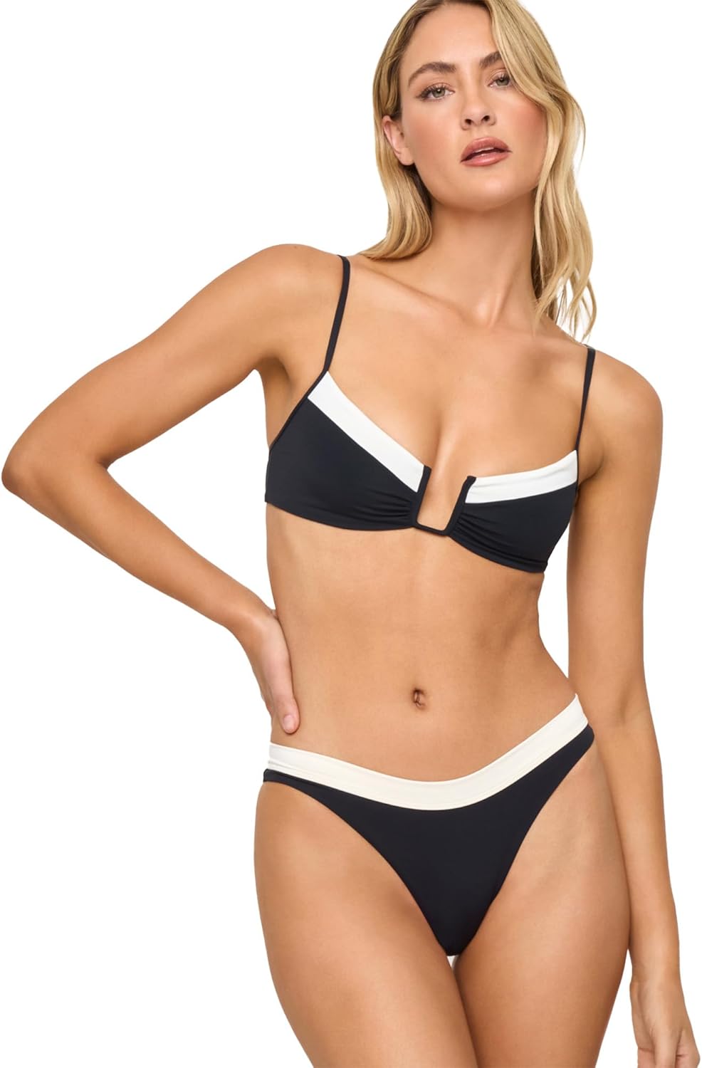 L*Space Peyton Bikini Top for Women, Two Piece Swim, Medium Coverage, Bralette Fit, U Wire Front & Adjustable Straps