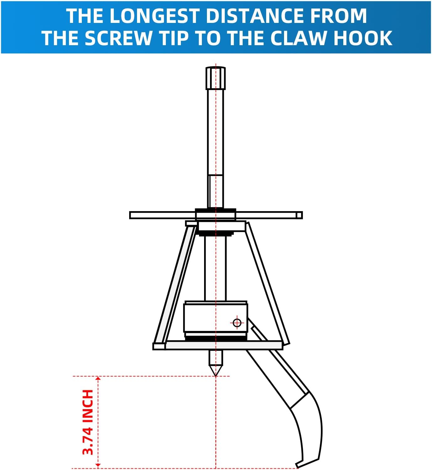 BESTOOL 3 Jaw Gear Puller,5 Ton Pulley Puller Tool, Removal Tool for Gears, Pulley, Flywheel