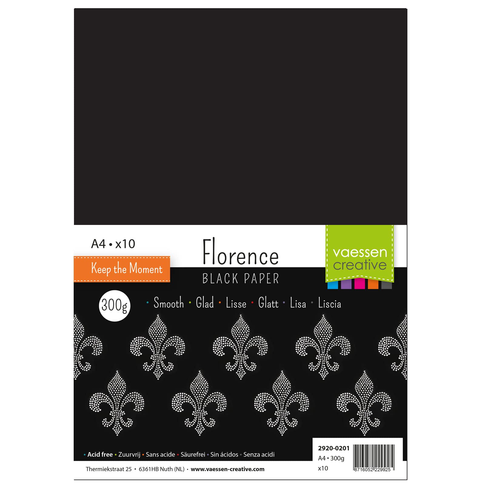 Florence Cardstock Smooth - Coloured Card Making Supplies A4 - Black - 10 Sheets - Coloured Paper for Scrapbooking, Card Making and Other Paper Crafts - 300 GSM