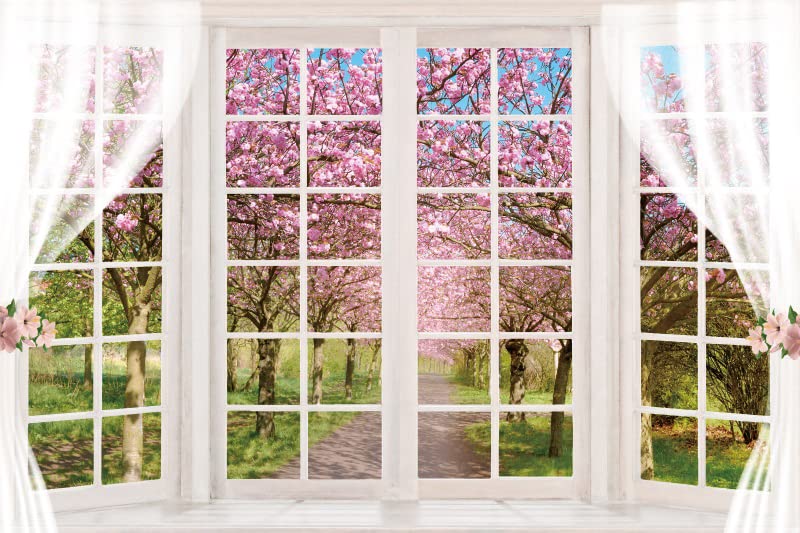 Fondo fotográfico vinilo 5x3ft Cherry Blossom miniatura 1