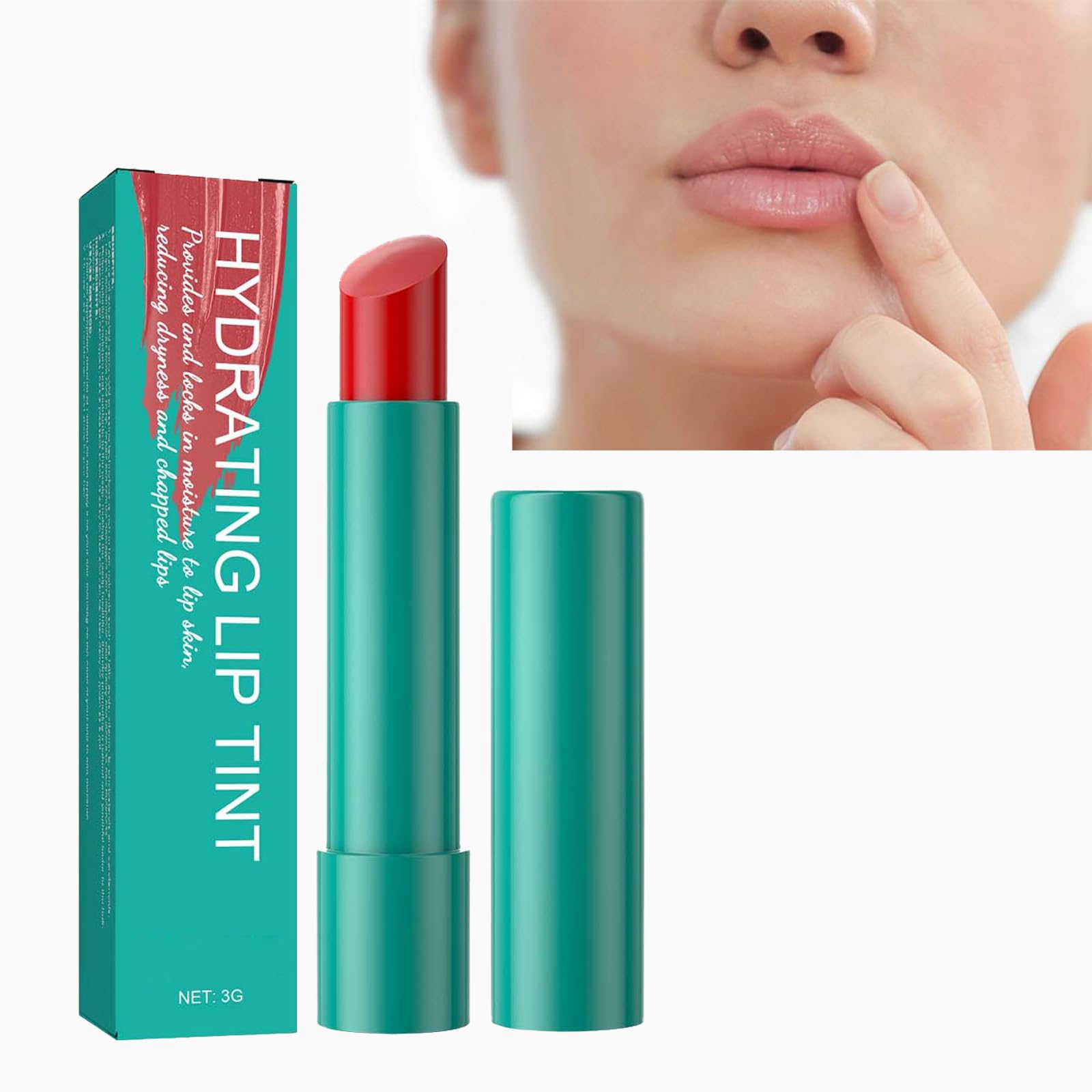 Thrive Lip Tint Hydrating, Sheer Strength Hydrating Lip Tint, Strong Moisturizing Effect Tinted Lip Balm Hydrating, Natural Ingredients Sheer Moisture Lip Tint Non-Sticky (1PC, cherry red)