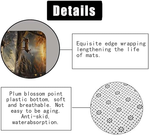 Miniatura 6 de Jayden & Madge - Juego de 4 cortinas de ducha de tela rústica con ciervos y oso de ciervo, árbol de otoño, animales salvajes, pato tranquilo, lago,