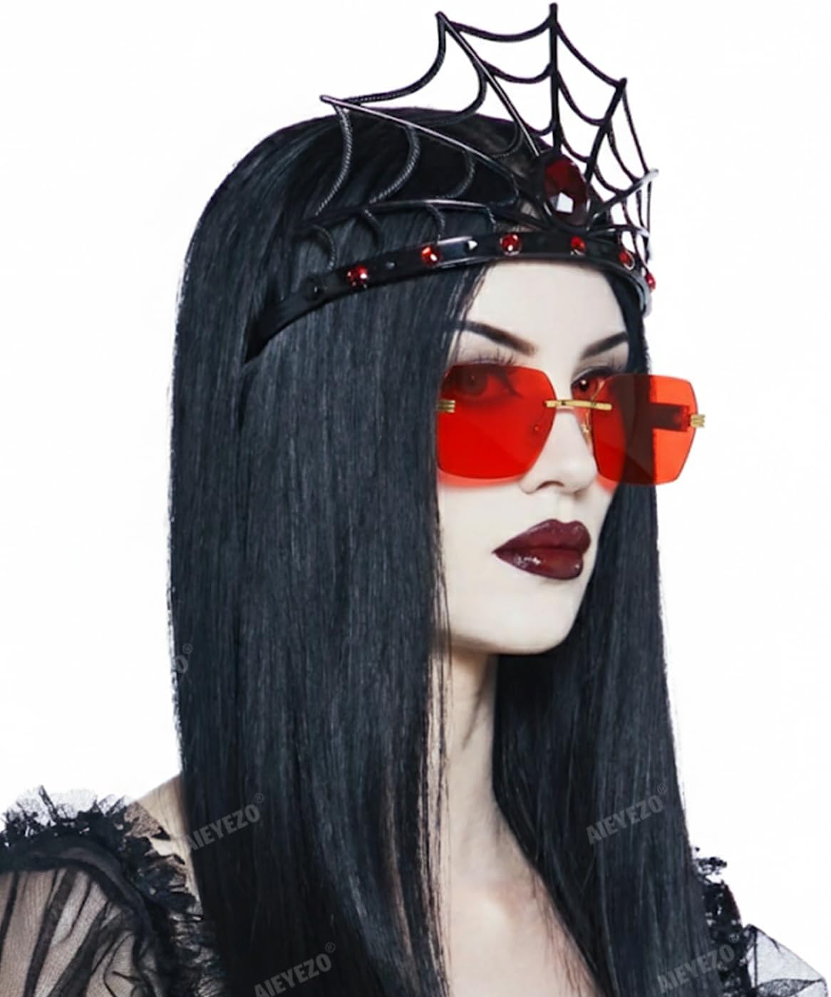 AIEYEZO Retro Rimless Sunglasses Rectangle Unisex Vintage Frameless Sun Glasses Fashion Square Tinted Glasses