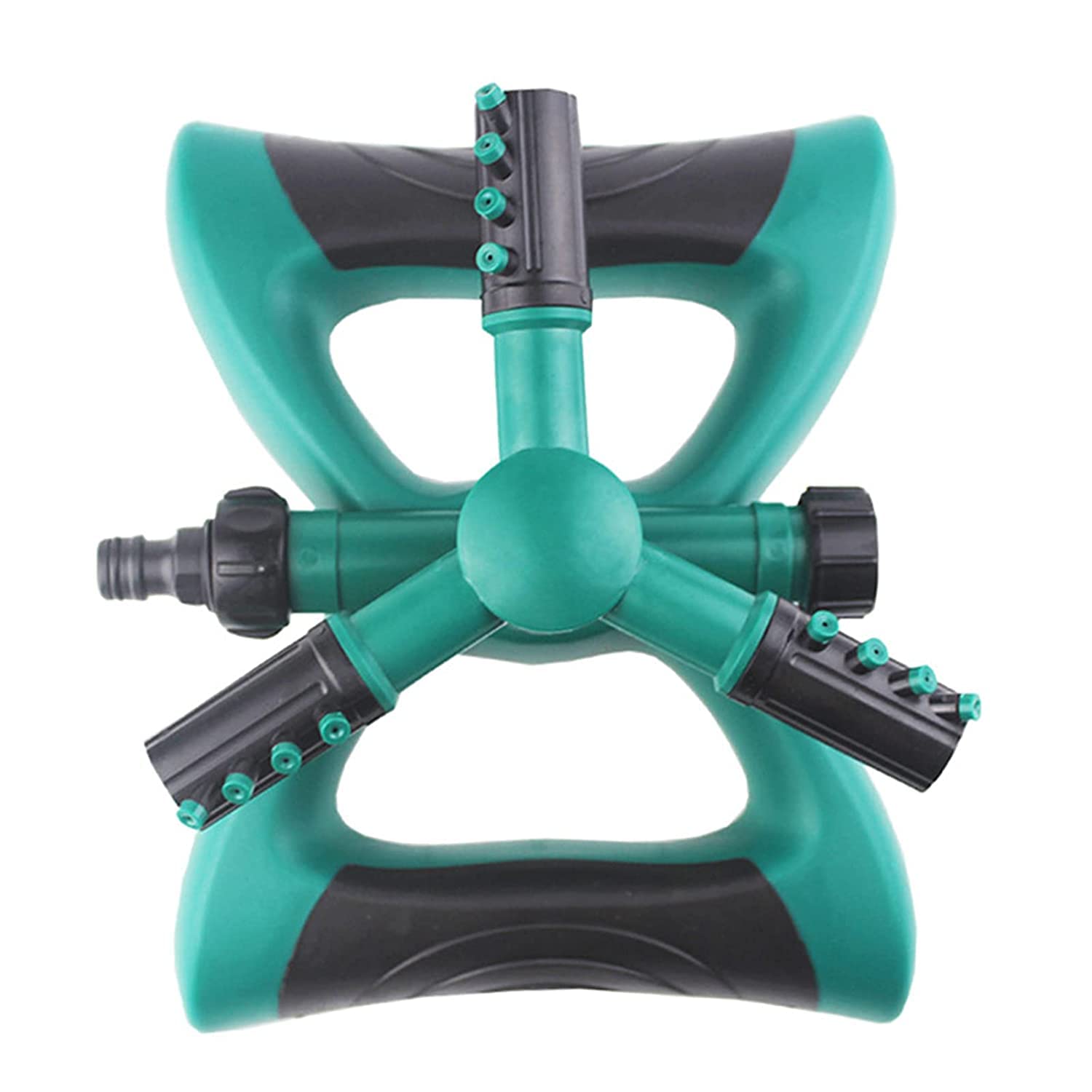Harions Garden Sprinkler 3 Arms Adjustable Sprinkler System for Watering Garden Lawn Yard Irrigation (Green)