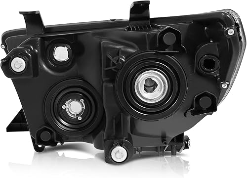Miniatura 7 de cciyu Conjunto de faros delanteros para Toyota Sequoia 2008-2017, para Toyota Tundra 2007-2013, carcasa negra, reflector ámbar, lentes transparentes