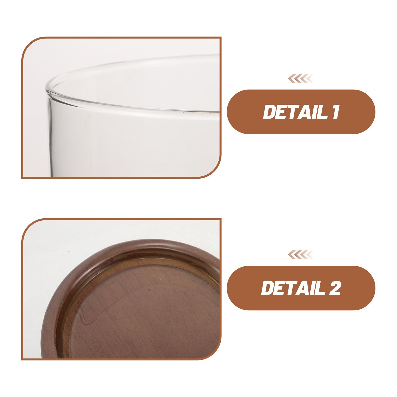 MAGICLULU Bol de Ensalada de Vidrio con Base de Madera, Capacidad de 1.7l, Resistente Temperatura y Fácil de Limpiar, Adecuado para Servir Ensaladas en Cocina Moderna