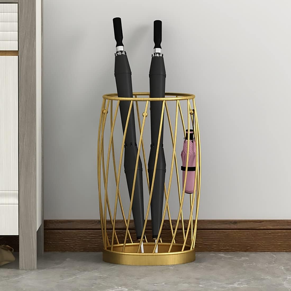 Umbrella Stand Rack with Bottom Water Tray, Great Gift - Freestanding Umbrella Holder Stand for Entryway Hallway Home Office (Green)