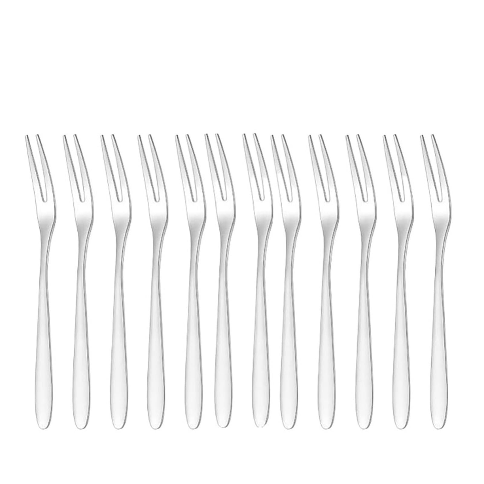 Wzptlkibad 10Pcs Mini Forks, 304 Stainless Steel For Cheese Cake Fruit Salad