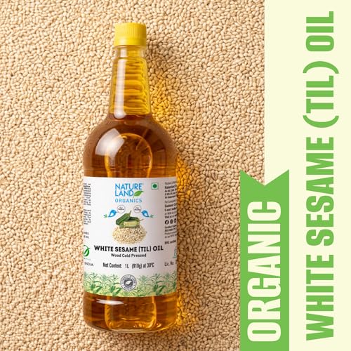 Image of Natureland Organics White Sesame /Til Oil 1ltr - Cold Pressed