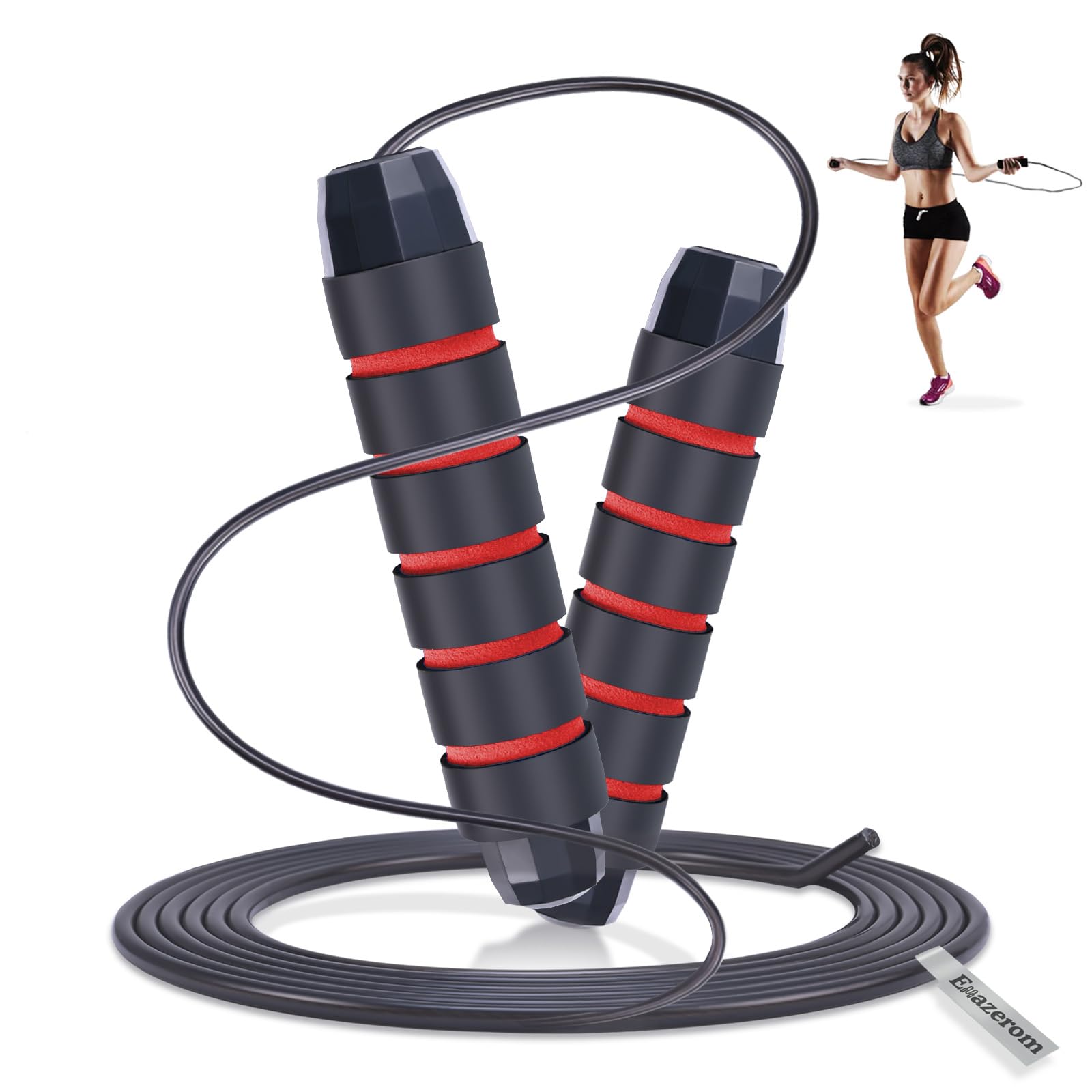 Emazerom Jump Rope for Women Men Kids, Adjustable Skipping Rope with Ball Bearings, Professional Jumping Rope with Foam Handles, Tangle-Free Rapid Speed Jump Ropes for Fitness Workout Boxing Exercise-picture-32