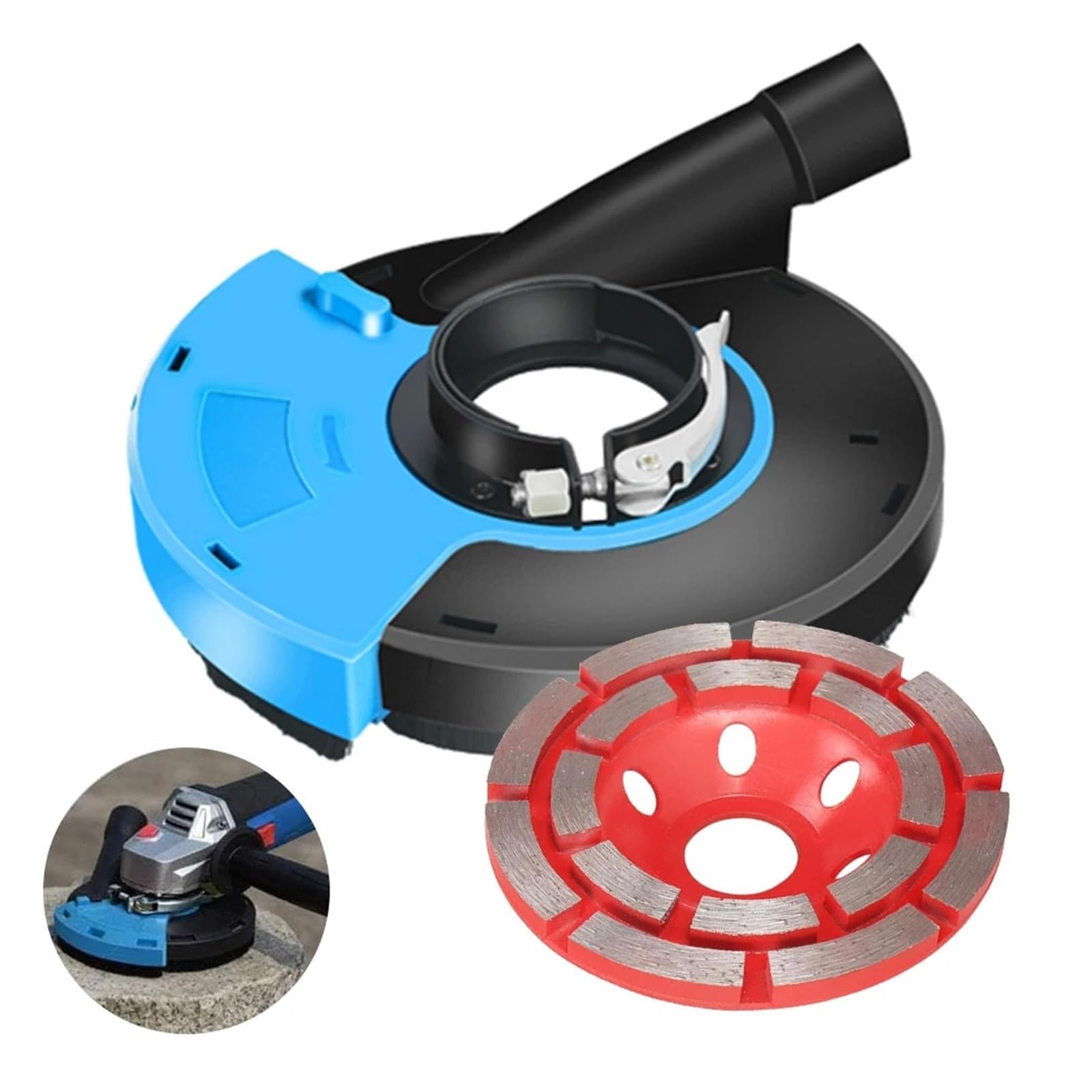5/7 Inch Angle Grinder Dust Shroud, Universal Surface Grinding Shroud Wheel for Concrete Surface Cement Marble Disc Grinder Tool(5 INCH A)