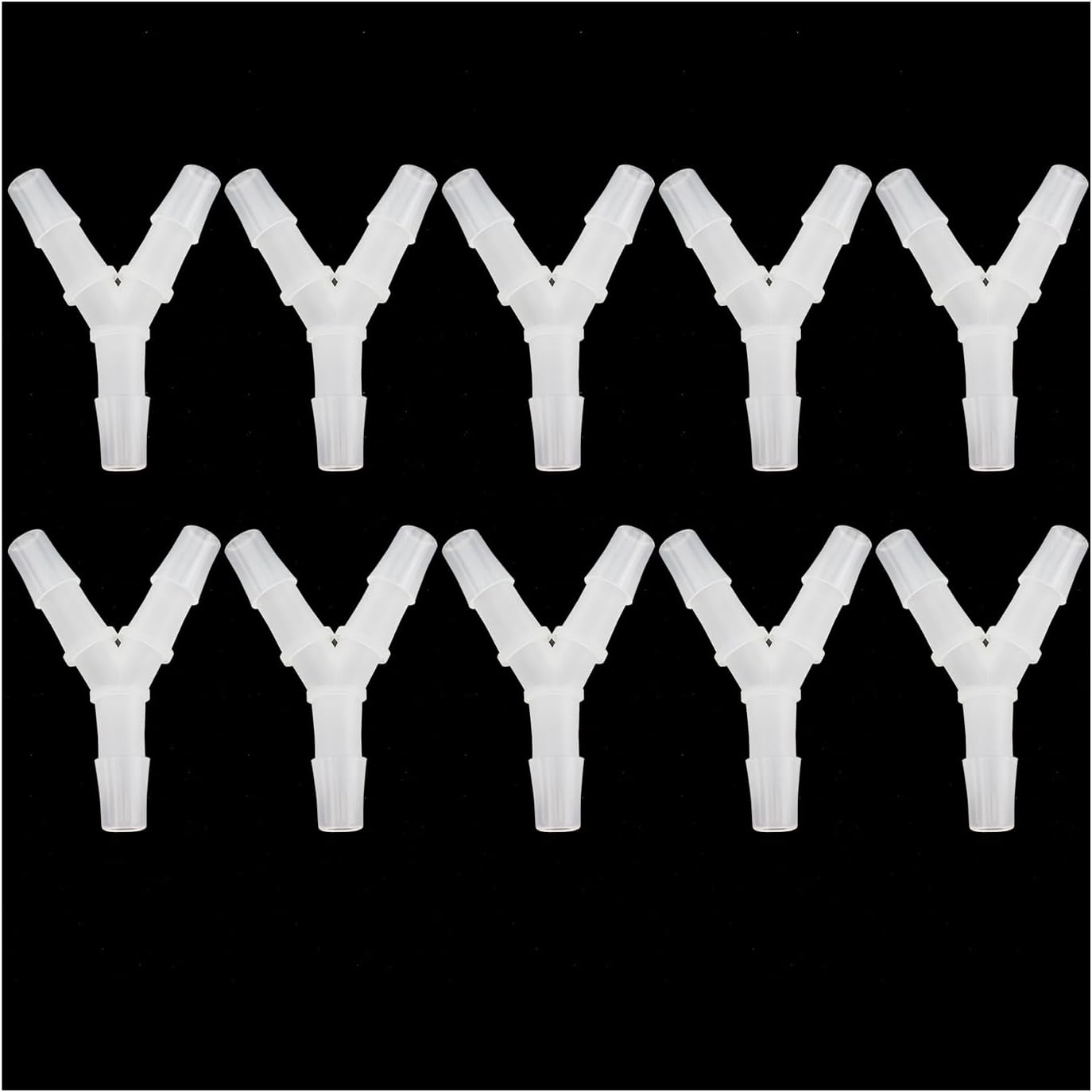 10PCS Polypropylene Plastic Pipe Connectors 3/8 Inch Plastic Tee Y Fittings Hose Fittings Male Wire Male Thread Barb Y Tee Hose for Pharmaceuticals and Food Beverage and Laboratories
