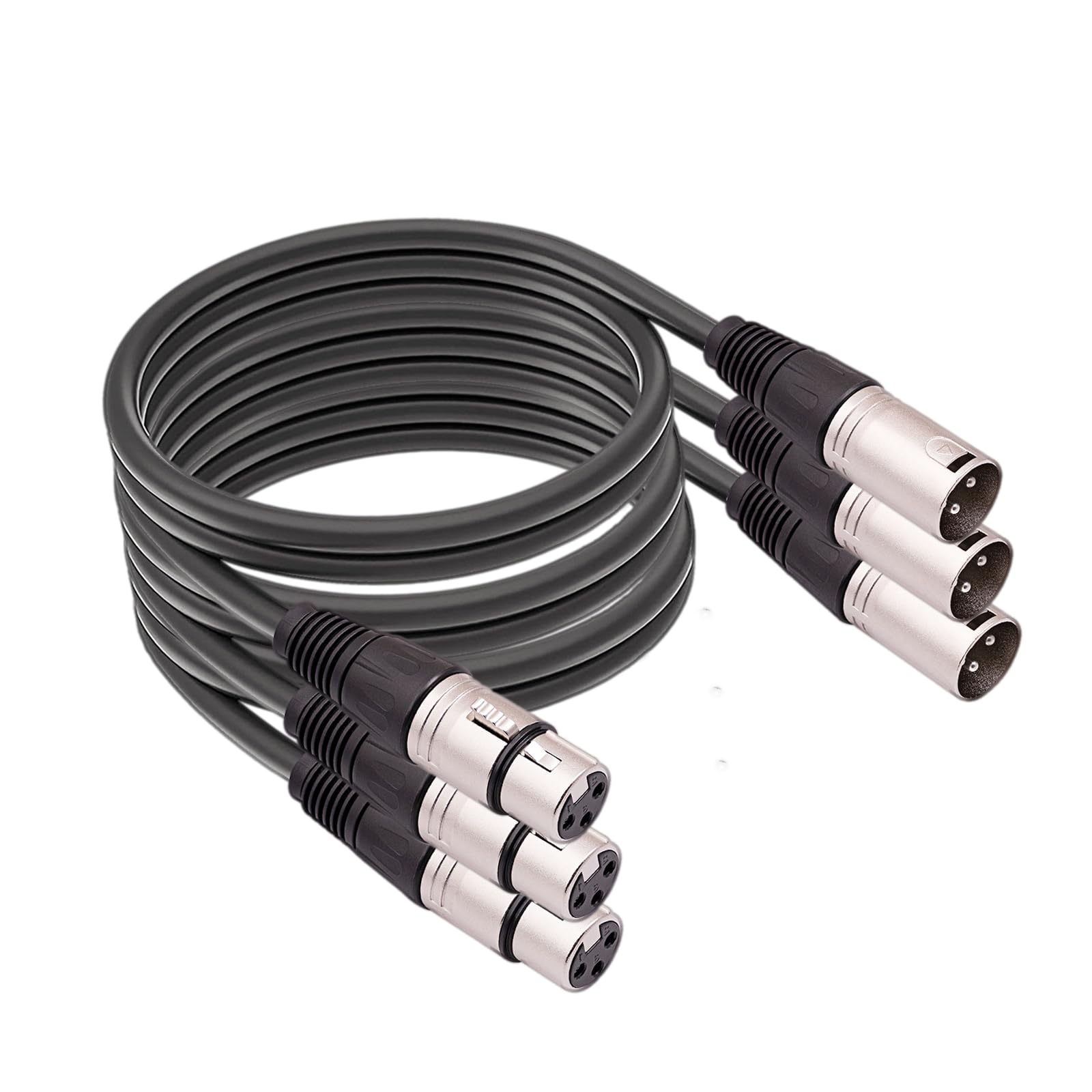 3-pinowe złącze XLR, kabel mikrofonowy XLR, zbalansowane złącza męskie do żeńskiego do mikrofonu i interfejsu audio (2 metry)