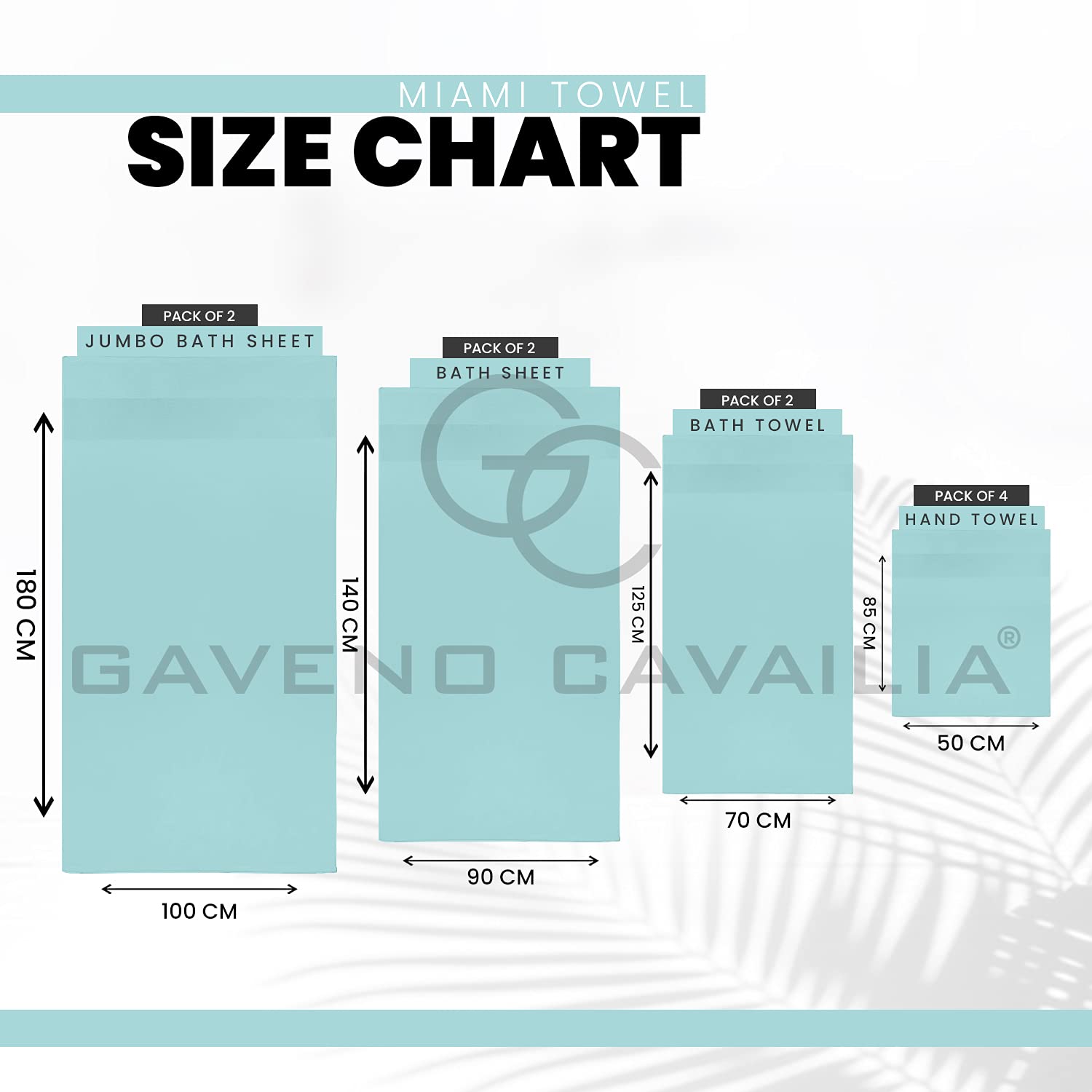 GC GAVENO CAVAILIA 700 GSM Premium Quality Hand Towels, Extra Absorbent 4pk 100% Ringspun Cotton Towel, Turquoise, 4PK - Image 3