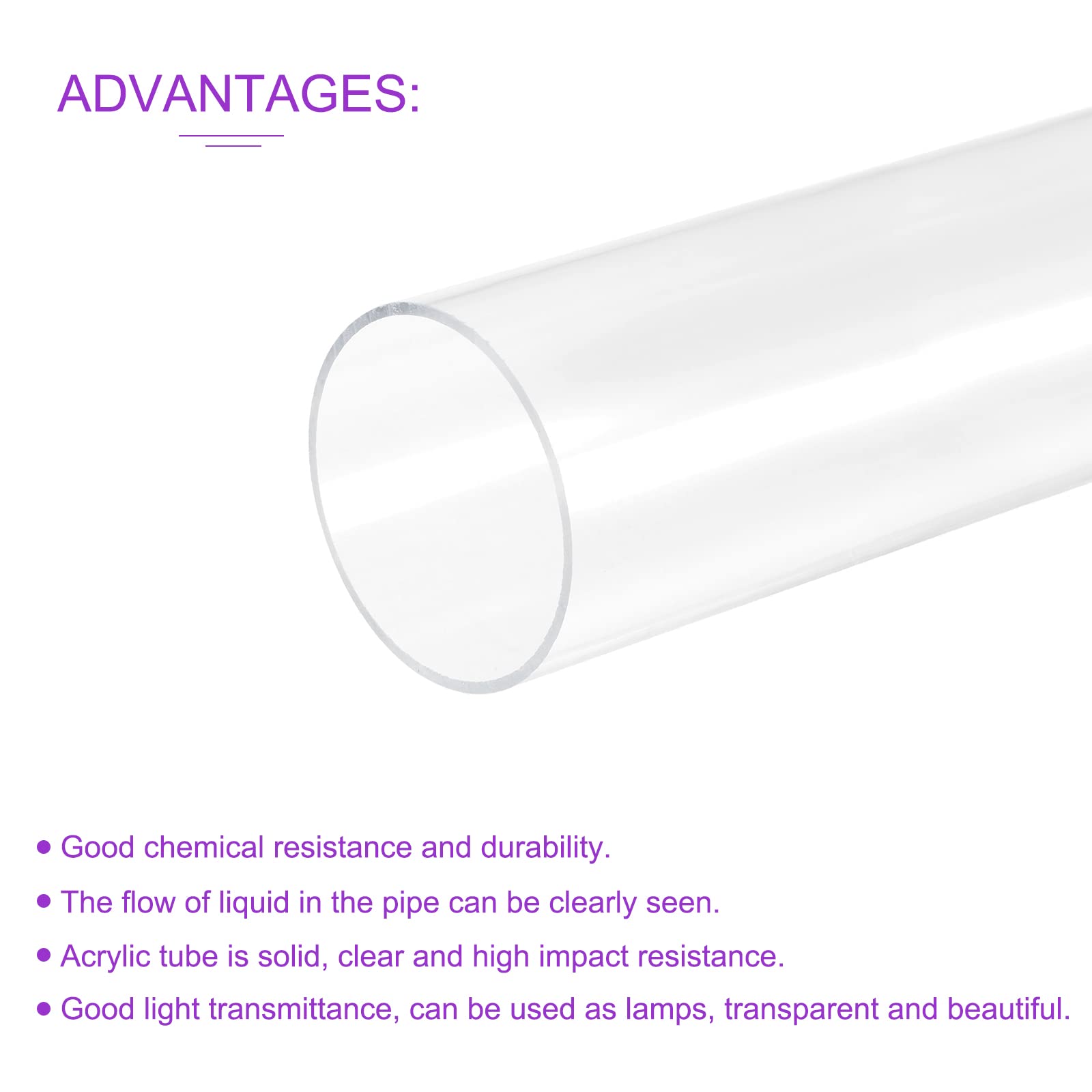 DMiotech 56mm x 60mm 8" Trasparente Acrilico Tubo Rigido Plastica Tubo per Acquario Acqua Tubo, Acqua Raffreddamento Sistema, Idraulico